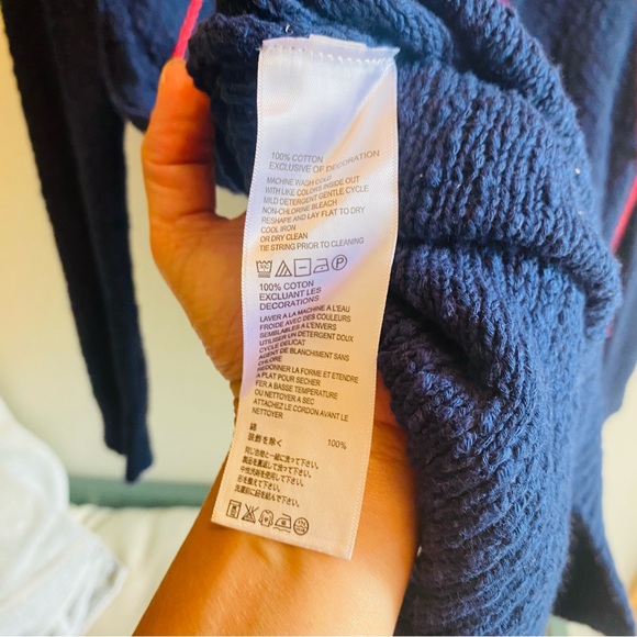 Tommy Bahama Eden Bay Tassel Tunic Sweater Navy‎ Embroidered V-Neck - Picture 5 of 7